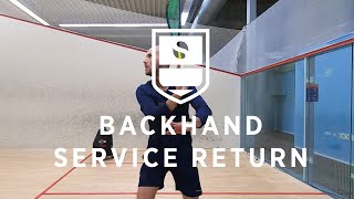 Squash Tips amp Tricks Backhand Service Return [upl. by Nnaarual917]