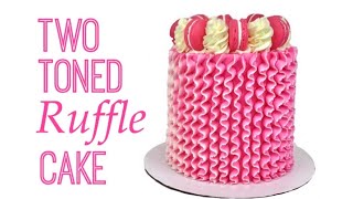 Two Toned Ruffle Cake ZIBAKERIZ [upl. by Ardnak]