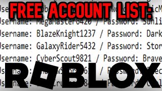 🤑 FREE Roblox Accounts Password AND Username 💰 [upl. by Wald566]