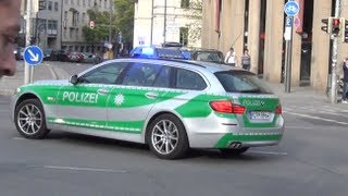 FuStW BMW 5er quietschende Reifen Polizei München [upl. by Steve]