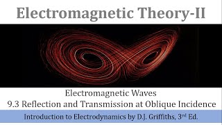 14 Reflection and Transmission at Oblique incidence 1 of 2  Electromagnetic TheoryII  Griffiths [upl. by Halika]