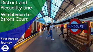 London Underground First Person Journey  Wimbledon to Barons Court via Earls Court [upl. by Abeh83]