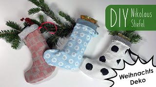 DIY Nikolaus Stiefel selber nähen  Socken für den Kamin  Adventsdeko  Weihnachtsmann [upl. by Gill561]