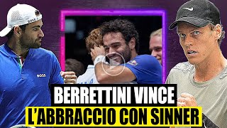 Berrettini vince in Coppa Davis e va ad abbracciare Sinner in panchina  VIDEO [upl. by Hadihahs]