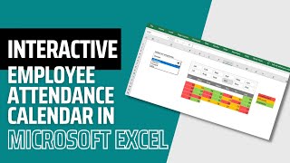 Build an interactive employee attendance calendar in Microsoft Excel [upl. by Whall24]