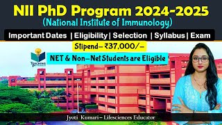 NII PhD Program 20242025 Monsoonsession  Complete Details [upl. by Arley]