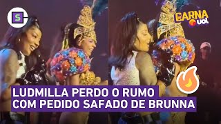 Ludmilla recebe pedido safado de Brunna ao vivo e perde o rumo no palco To fraca [upl. by Guillema]