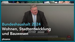 Bundestagsdebatte Bundeshaushalt 2024  Einzelplan Wohnen Stadtentwicklung amp Bauwesen 300124 [upl. by Rosalind]