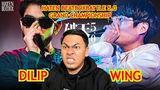 Dilip vs WING  HATEN BEATBOXBATTLE 50 GRAND CHAMPIONSHIP  SemiFinal Round  2nd Match  Reaction [upl. by Thoma]