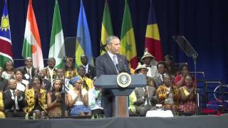 USAAFRIQUE President Obama rencontre les jeunes Leaders congolais et africains de YALI 2015 [upl. by Anirtek140]