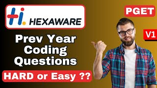 1 Hexaware On Campus Preparation 2023  Previous Year Coding Questions  PGET  UBK Anna [upl. by Crescint89]