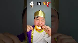 Spicy Sauce vs Yogurt sauce Emoji food Challenge  Cheese Powder Hotdog Mukbang Funny Video shorts [upl. by Lorianna]