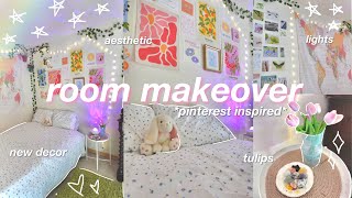 AESTHETIC ROOM MAKEOVER decorating my room pinterest inspired [upl. by Annayr]