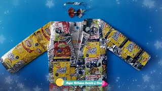 Traje o vestuario de reciclaje para niños Blazer o saco con envolturas de snacks [upl. by Eejan]