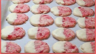 White Chocolate Cherry Shortbread Cookie Recipe [upl. by Wilone]