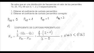 ESTADÍSTICA DESCRIPTIVA I EJERCICIO 2 COEFICIENTE DE CURTOSIS PERCENTILICO [upl. by Togram]