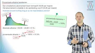 Procenten  procentuele afname berekenen  WiskundeAcademie [upl. by Maridel]