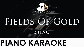 Sting  Fields Of Gold  Piano Karaoke Instrumental Cover with Lyrics [upl. by Kalie872]