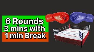 6 Round Boxing Match  Training Timer  12 x 3min with 1 min Breaks [upl. by Nagrom]