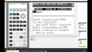 Ti 84 Error Invalid Dim [upl. by Doomham]