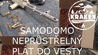 Samodomo neprůstřelný plát do vesty plus protistřepinový nástřik hardox 6mm 9mm luger a 545x39 [upl. by Thorlay]