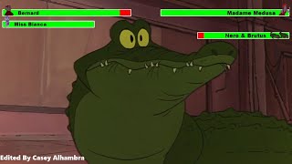 The Rescuers 1977 Crocodile Attack with healthbars [upl. by Chem]