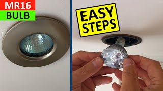 How to replace MR16 Halogen Bulb with a MR16 LED Bulb  12V MR16 Bulb Replacement with Bathroom LED [upl. by Deering]