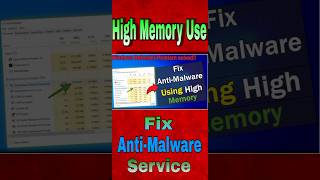 High Memory Use  Anti Malware service off windowsshort [upl. by Trebron960]