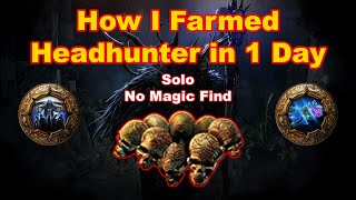 POE 323 Headhunter in 1 Day  No Magic Find Needed  Atlas Strategy [upl. by Idissac]