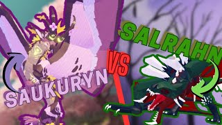 SAUKURYN VS SALRAHN  Creatures of Sonaria [upl. by Havstad171]