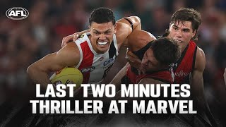 Last Two Minutes Essendon v St Kilda  Round 3 2024  AFL [upl. by Bibbye]