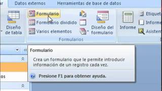 LECCION 7  Como Crear Formularios en Access 2007 [upl. by Quartas]