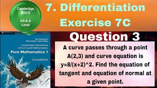 A curve passes through a point A23 and curve equation is y8x22 Find the equation of tangent [upl. by Nitaj]