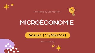 Microéconomie S1 séance 3 Analyse ordinale 2023 [upl. by Beane]