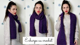 Comment faire une écharpe au crochet en SEULEMENT 2H  🧶 Modèle crochet facile Atlas Lou Passion ✨ [upl. by Strep]