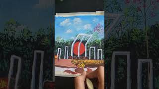 how to Draw a shohid minarshohid minarpaintingartviralvideoshorts [upl. by Jerrome213]