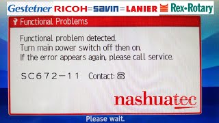 Reset error code SC 67211 in Ricoh photocopy machine MP 2554 3054  How to reset SC67211 [upl. by Adnalue]