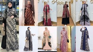 Model Gamis Batik Kombinasi Polos Modern Terbaru 2024 Elegansi dan Keindahan dalam Satu Gaya [upl. by Nyrehtac]