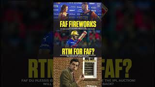 Can RCB use the RTM card to bring back Faf du Plessis Just two days before the IPL auction shorts [upl. by Pattison]