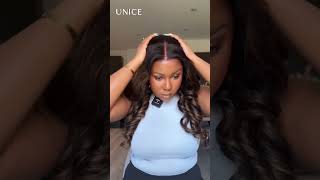 gluelesswig UNice No1 Byebye Knots Lace Balayage Highlight Body Wave Wig [upl. by Knut]