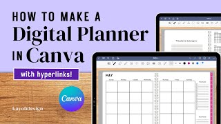 How To Make A Digital Planner with Hyperlinks in Canva Landscape Orientation  kayohdesign [upl. by Gerdeen]