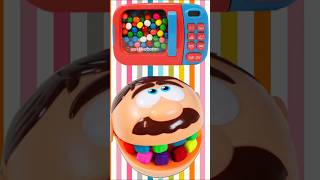 Feeding Mr Play Doh Head Rainbow Gumballs and Visiting the Dentist [upl. by Aiksa]