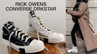 RICK OWENS x CONVERSE DRKSTAR CHUCK 70 Quick Review amp Outfit Ideas [upl. by Hayifas446]