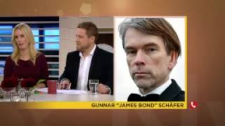 TV4 Nyhetsmorgon James Bondfilmen fyller 50 år intervju med svenske James Bond Schäfer [upl. by Ylrebmik]