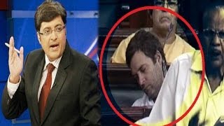 The Newshour Debate Rahul Gandhi CatNap 9th July 2014 [upl. by Arammahs]