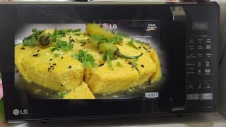 How to make soft and spongy dhokla in LG microwave oven [upl. by Namref]