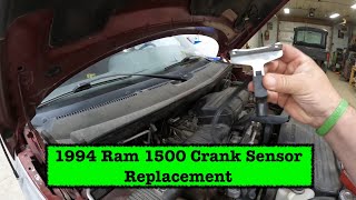 Crankshaft Position Sensor Replacement on 1994 Ram 1500 52 L [upl. by Mide421]