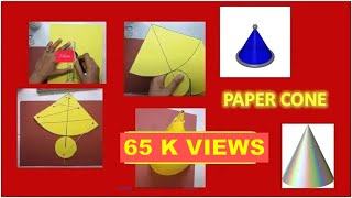 HOW TO MAKE PAPER CONE  3D SHAPES  jaring jaring kerucut  3d 3dshape cone papercraft [upl. by Dilan]