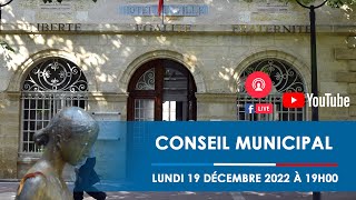 CONSEIL MUNICIPAL DU 19 DÉCEMBRE 2022 [upl. by Llien449]