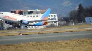 Jet2 Holiday Boeing 733 takeoff Salzburg Airport [upl. by Wilber995]